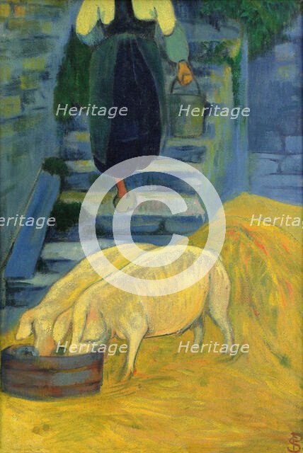 The pigs, 1889. Creator: Sérusier, Paul (1864-1927).