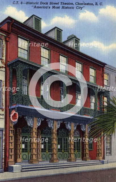 Historic Dock Street Theatre, Charleston, South Carolina, USA, 1940. Artist: Unknown