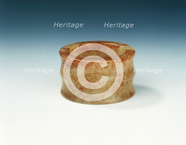 Yellowish jade toggle, Han dynasty, China, 206 BC-220 AD. Artist: Unknown