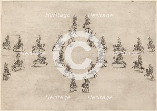 Twenty-Four Cavaliers in an Oval, 1652. Creator: Stefano della Bella.