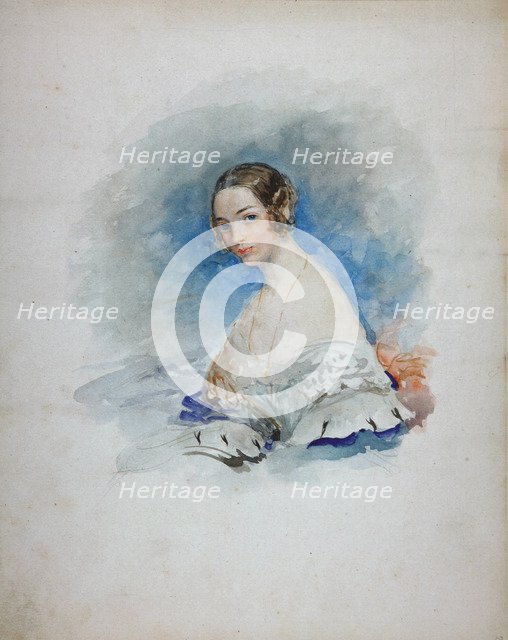 Portrait of Princess Maria Ivanovna Kochubey, née Baryatinskaya (1818-1843), 1846. Artist: Sadovnikov, Vasily Semyonovich (1800-1879)