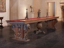 Large Walnut Table with Uberti Arms, c. 1500. Creator: Unknown.