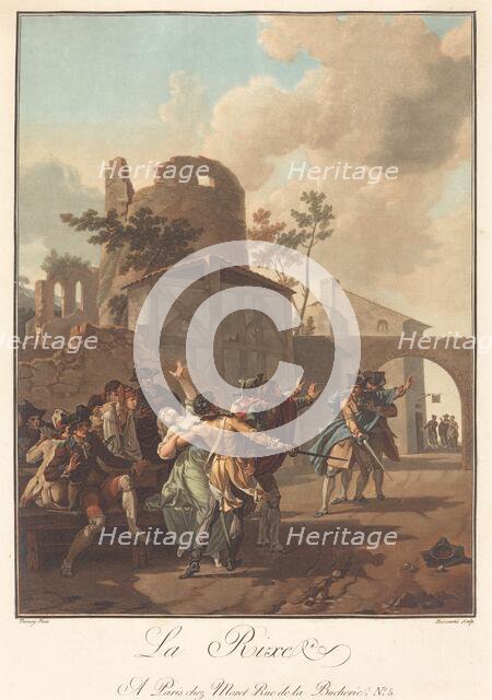 La Rixe (The Brawl), c. 1792. Creator: Charles-Melchior Descourtis.