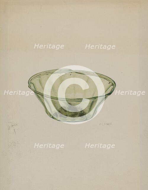 Glass Bowl, c. 1940. Creator: V. L. Vance.