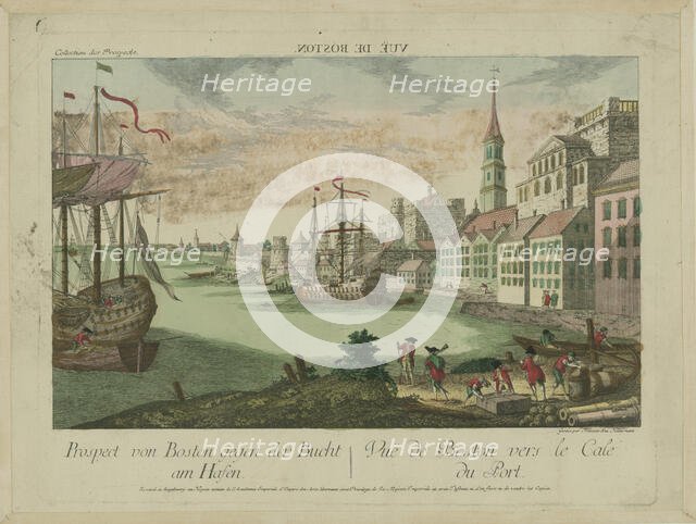 View of Boston Harbor, 1770s. Creator: Habermann, Franz Xaver (1721-1796).