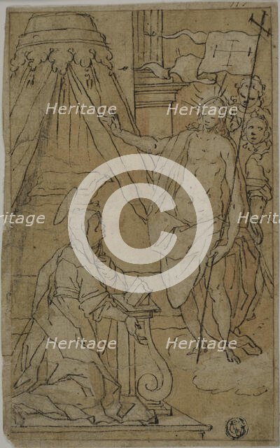 Christ Appearing to His Mother, 1576-1641. Creator: Lazzaro Tavarone.