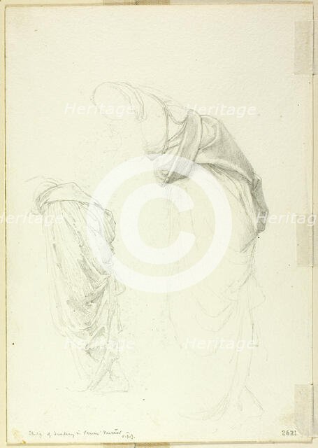 Drapery, two studies for The Mirror of Venus, c. 1873-77. Creator: Sir Edward Coley Burne-Jones.