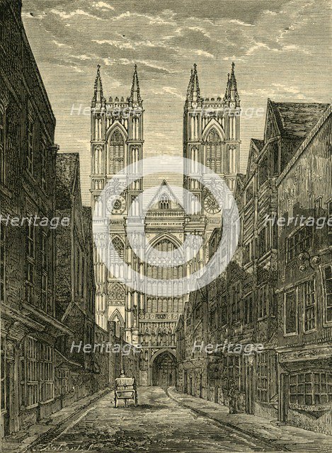 'West Front of Westminster Abbey, from Tothill Street', (1881). Creator: Unknown.
