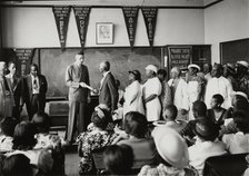 Carl W. Huser, State Director of WPA education program, presenting awards, 1935 - 1943. Creator: Unknown.