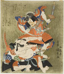 The actors Ichikawa Danjuro VII as Soga Goro and Bando Mitsugoro III as Kobayashi no Asahina, 1827. Creator: Utagawa Kunisada.