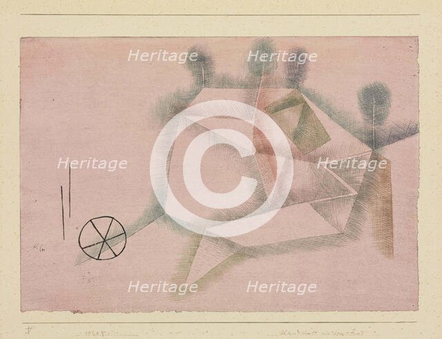 Landscape with a Wheel (Landschaft mit dem Rad), 1929. Creator: Klee, Paul (1879-1940).