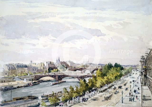 'Paris, from the Window of the Salle d'Apollon in the Louvre looking West', July 1867. Artist: Charles Claude Pyne