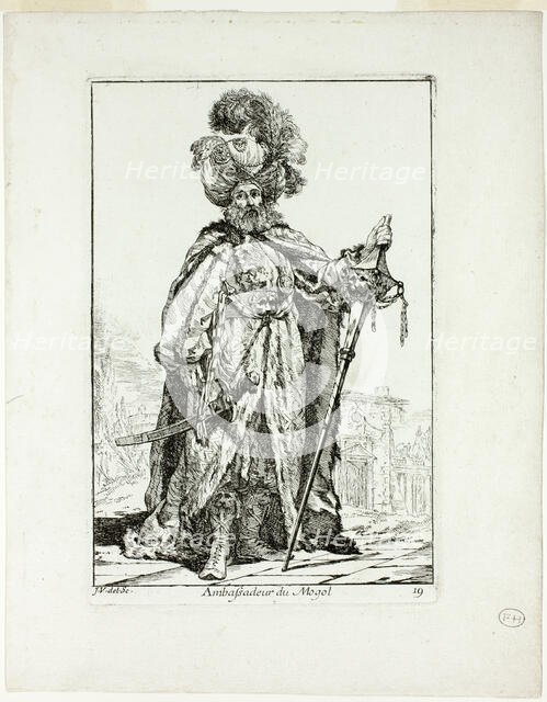 Ambassadeur du Mogol, plate nineteen from Caravanne du Sultan à la Mecque, 1748. Creator: Joseph-Marie Vien the Elder.