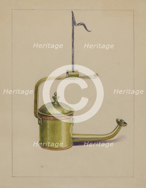 Sperm Oil Lamp, c. 1935. Creator: Charles Caseau.