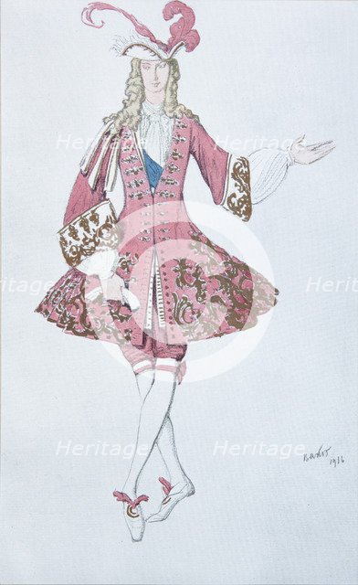 Page de la princesse. Costume design for the ballet Sleeping Beauty by P. Tchaikovsky, 1916. Artist: Bakst, Léon (1866-1924)