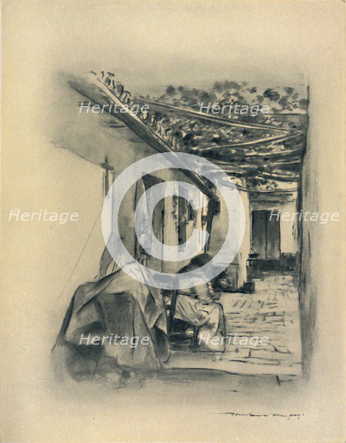 'Courtyard in Seville', 1903. Creator: Mortimer L Menpes.