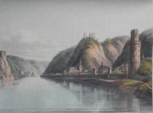 View of Oberwesel. From: A Picturesque Tour along the Rhine from Mentz to Cologne, 1820. Creator: Schütz, Christian Georg, the Younger (1758-1823).