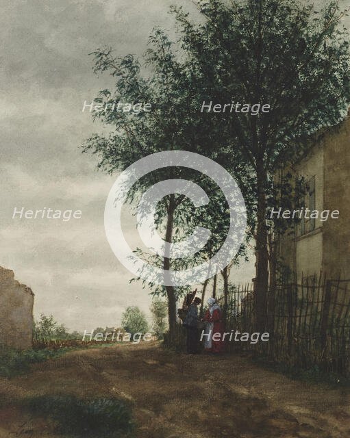 Two Figures beside a Country Road, 1861. Creator: Leon Bonvin.