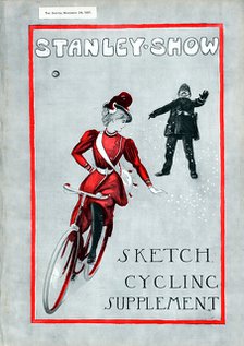 Lady in 'Rational' cycling dress, 1897. Artist: Unknown