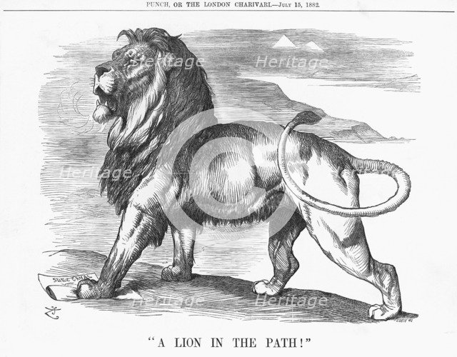 "A Lion in the Path!", 1882. Creator: Joseph Swain.