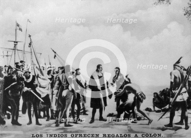 Presents to Colombus, (16th century), 1920s. Artist: Unknown