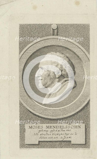Portrait of Moses Mendelssohn (1729-1786) , 1786. Creator: Berger, Gottfried Daniel (1744-1824).