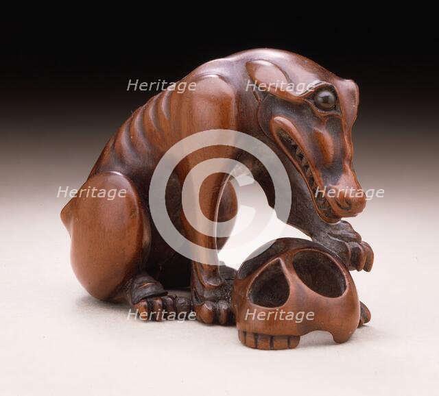 Wolf and Skull, 19th century. Creator: Unknown.