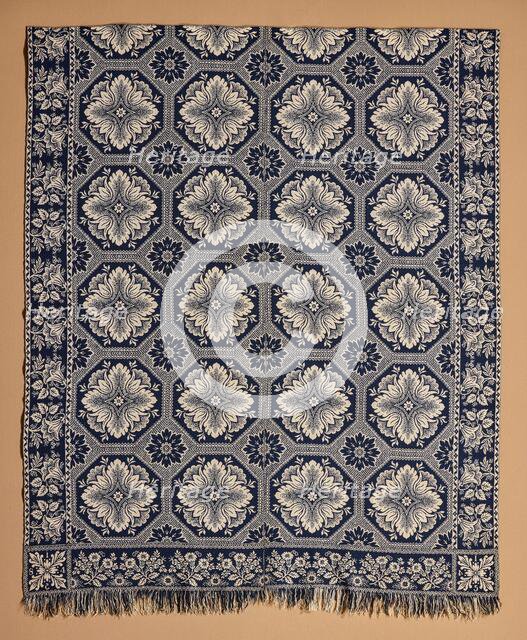Bed Cover (Jacquard Coverlet), 1845. Creator: John Muir.