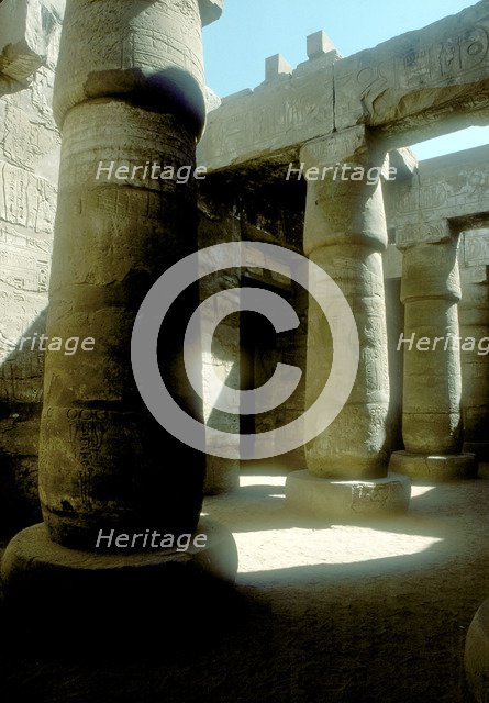 Pillars in the Great Hypostyle Hall, Temple of Amun, Karnak, Egypt, 14th-13th century BC. Artist: Unknown