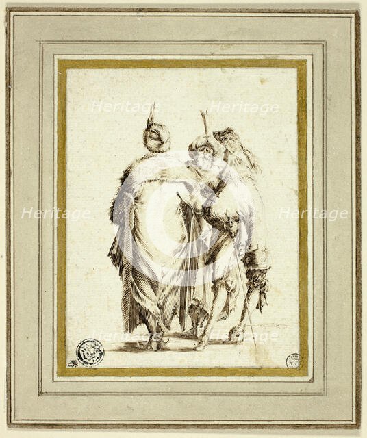 European Courtier and Two Turks, Conversing, n.d. Creator: Stefano della Bella.