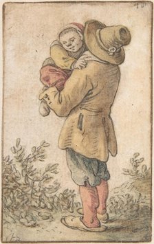 Peasant with Child, 17th century. Creator: Herman Saftleven the Younger.