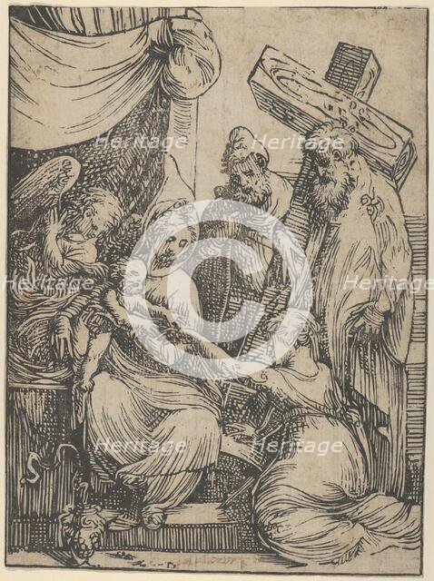 The marriage of Saint Catherine, 1550-60. Creator: Andrea Schiavone.