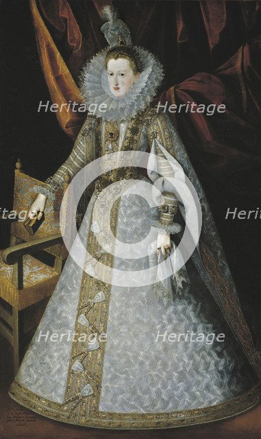 Portrait of Margarita of Austria (1584–1611), 1606. Artist: Pantoja de la Cruz, Juán (1553-1608)