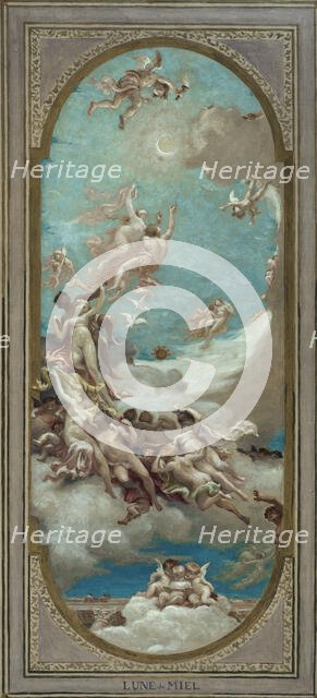 Sketch for the town hall at Saint-Maur-des-Fossés : Honeymoon, 1883.  Creator: Paul Milliet.