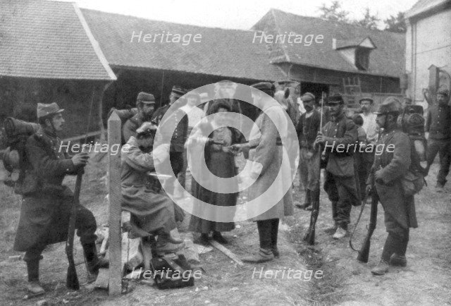 Captured German prisoners, France, August 1914. Artist: Unknown