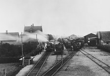 The railwaystation at Klippan village, Scania, Sweden, 1910s. Artist: Unknown