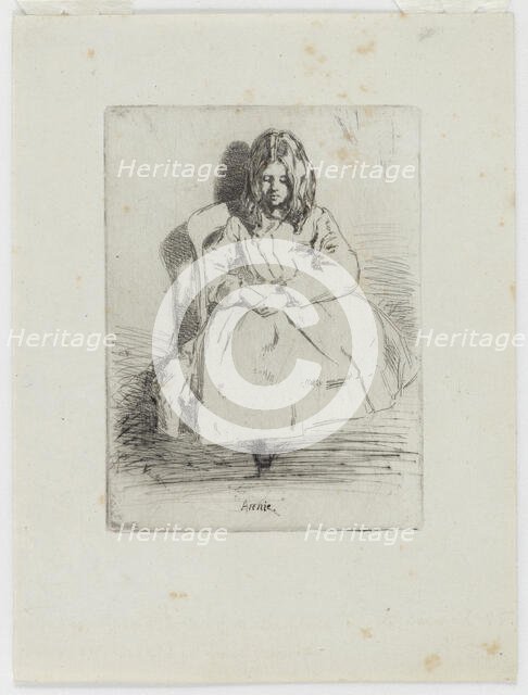 Annie, Seated, 1858. Creator: James Abbott McNeill Whistler.