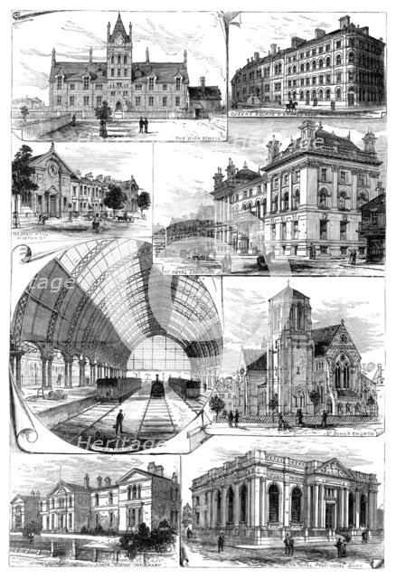 The Middlesbrough and Cleveland Iron Trade Jubilee: public buildings in Middlesbrough, 1881. Creator: Unknown.