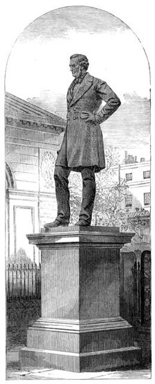 Statue of Robert Stephenson, in Euston-Square, 1871. Creator: Unknown.