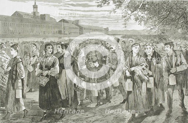 New England Factory Life - Bell-Time, 1868. Creator: Unknown.