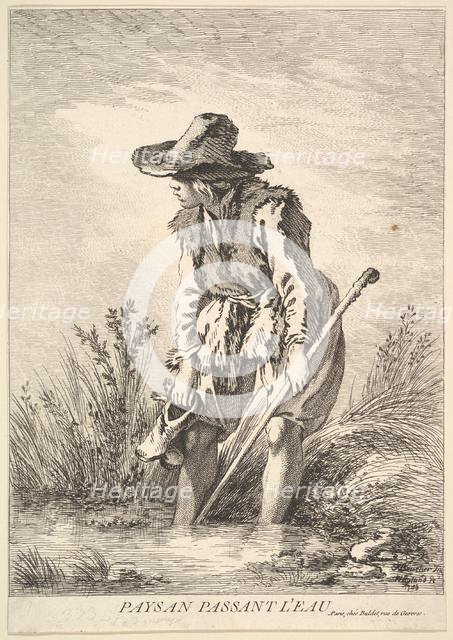 Peasant Crossing Water, 1786. Creator: William Wynne Ryland.