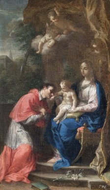 'The Virgin and Child with St Carlo Borromeo', 17th or 18th century. Artists: Francesco Trevisani, Virgin Mary.