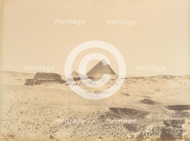 Pyramides de Gizèh, 1865-69. Creator: Gustave Le Gray.