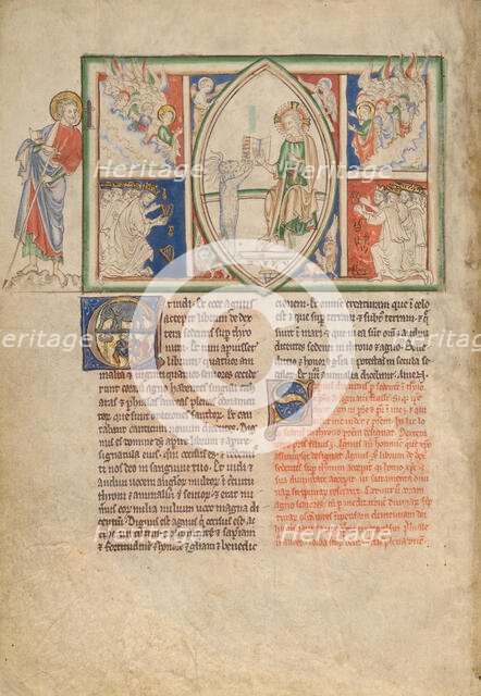 The Lamb Taking the Sealed Book and an Angel and the Elders Singing Praises, about 1255-1260. Creator: Unknown.