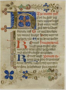 Illuminated Initial "H" from a Prayerbook, 15th century. Creator: Unknown.