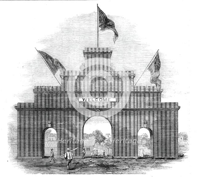 The Lumberers' Arch at Ottawa, erected on the occasion of the Prince of Wales's visit to Canada,1860 Creator: Unknown.
