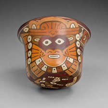 Cup Depicting a Ritual Performer Wearing a Feline Mask, 180 B.C./A.D. 500. Creator: Unknown.