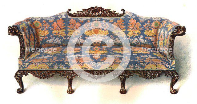 Mahogany sofa, 1906. Artist: Shirley Slocombe.