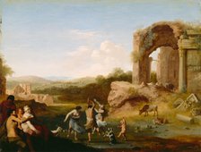Figures Dancing near a Ruin, c1624. Creator: Cornelis van Poelenburgh.