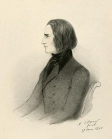 'F. Liszt', 1840. Creator: Richard James Lane.